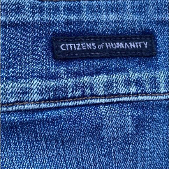 New Citizens of Humanity Karmen Splattered Shredded Ripped Pencil Jean Skirt 27 - Picture 11 of 15